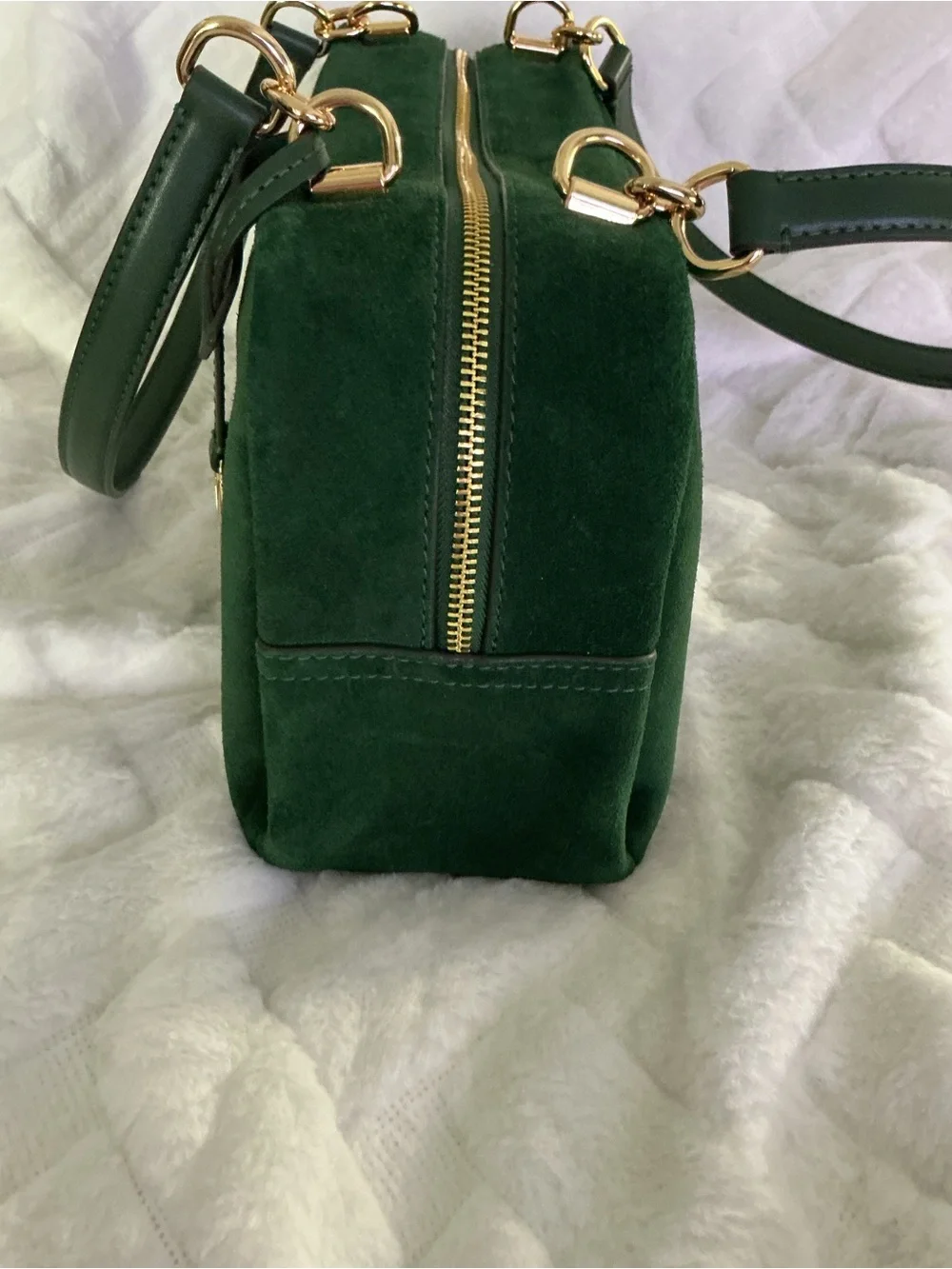 Michael Kors Cecily Medium Suede Shoulder Bag - Moss